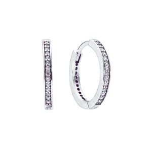 Aros Argolla Circones Pavé 18mm. En Plata 925
