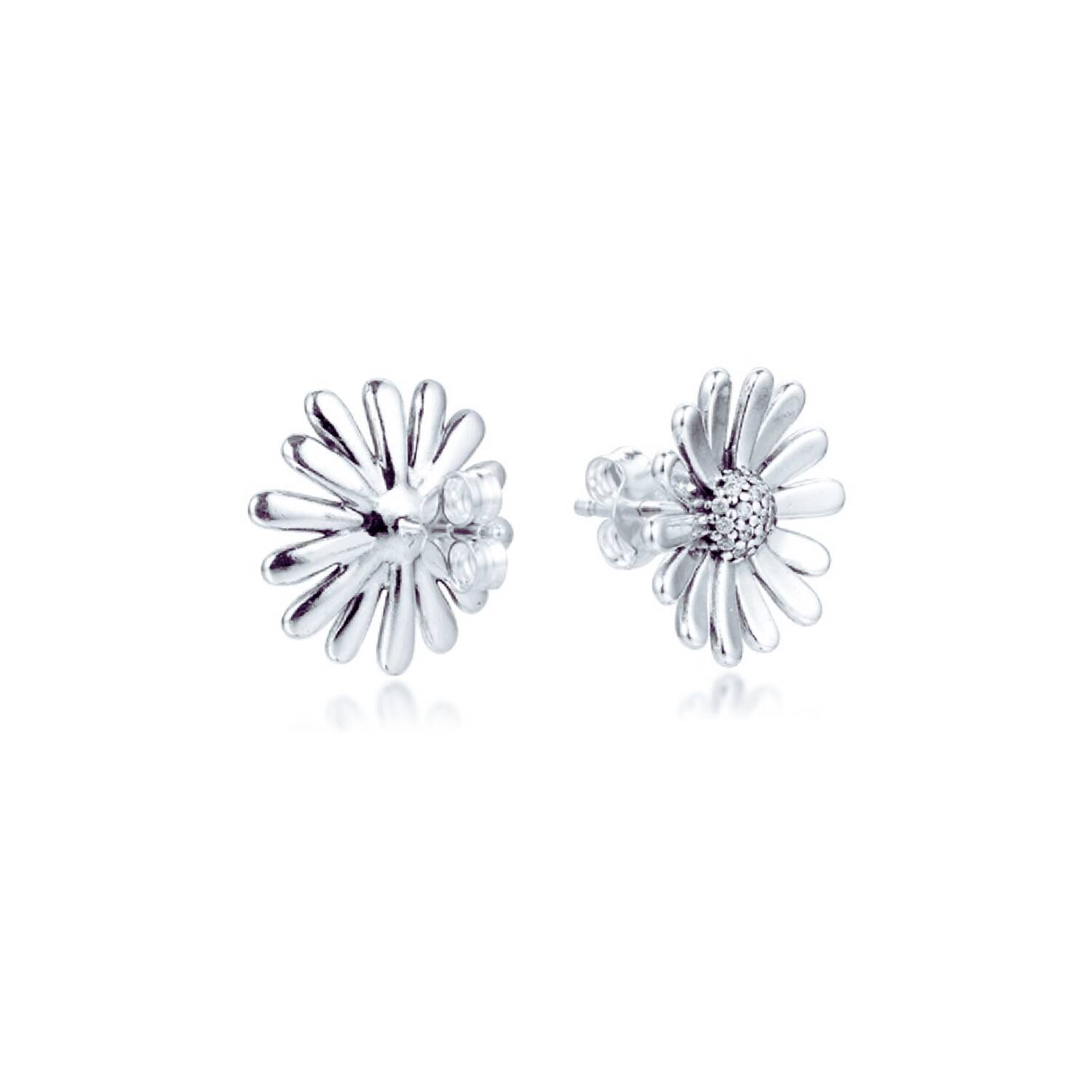 Aros Margarita Primaveral En Plata 925 - Imagen 3