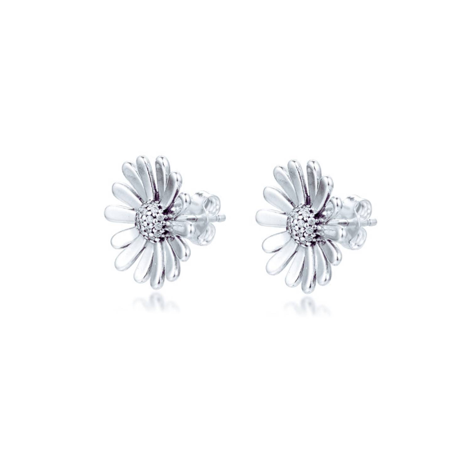 Aros Margarita Primaveral En Plata 925 - Imagen 2