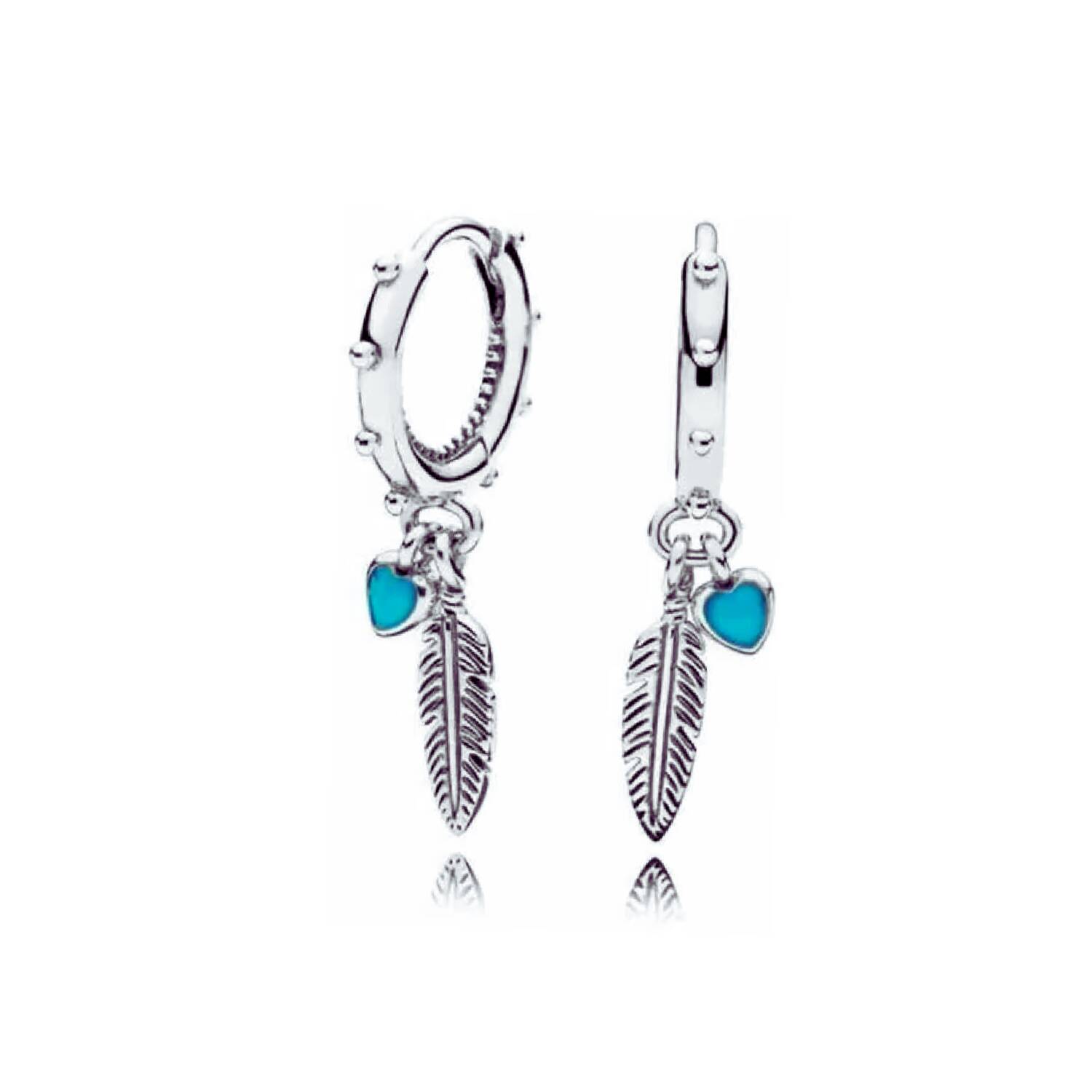 Aros Plumas Espirituales y Corazones En Plata 925