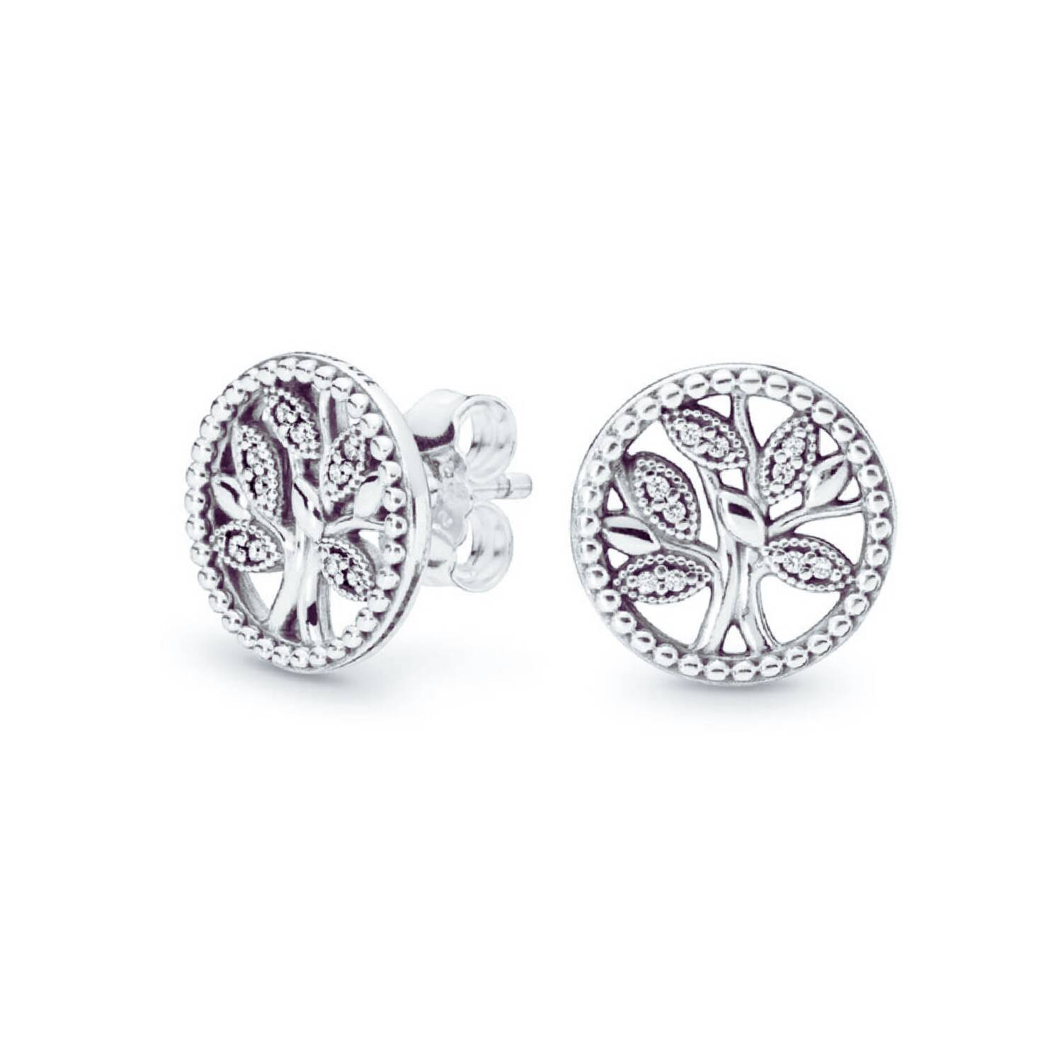 Aros Árbol De Vida Con Circones En Plata 925 - Imagen 2