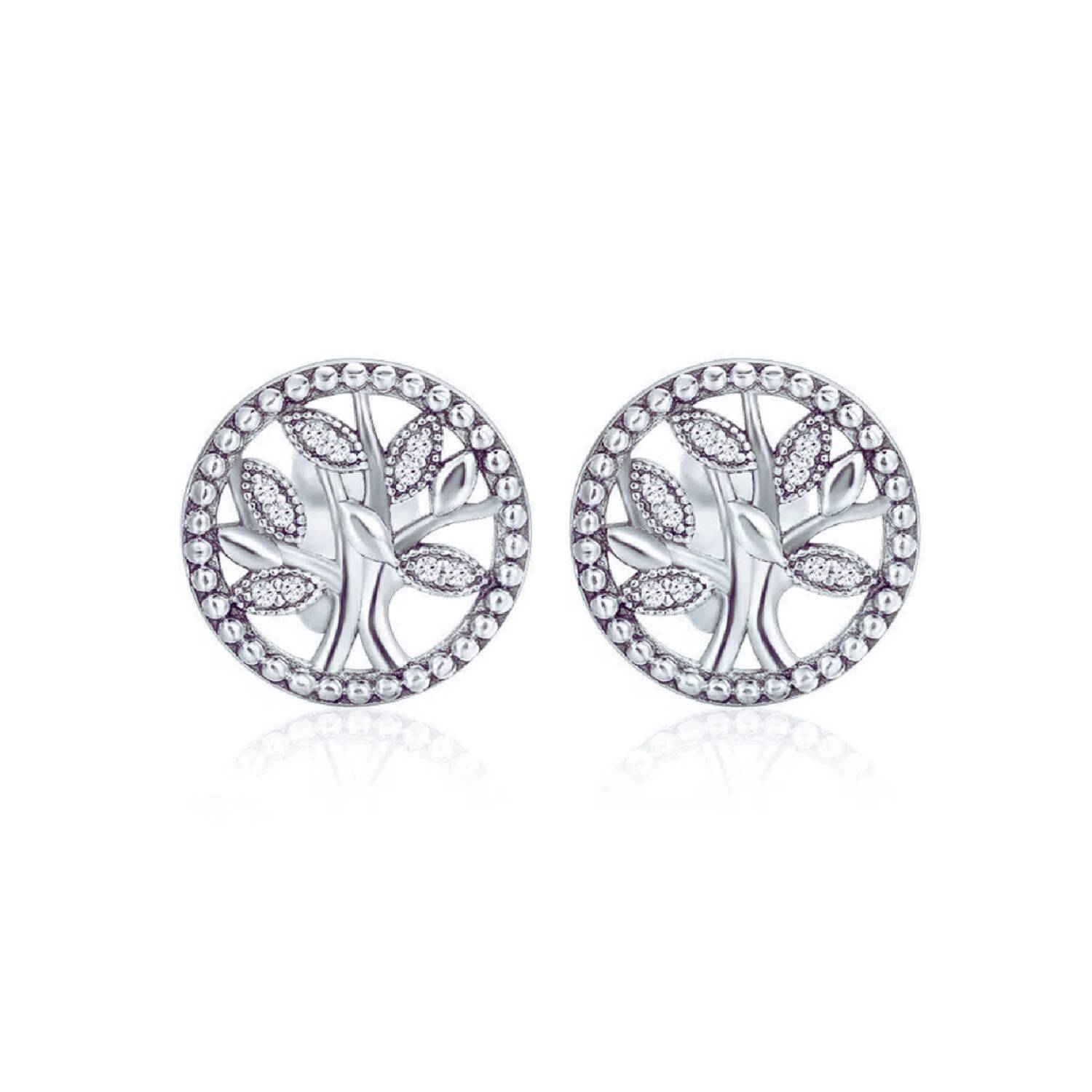 Aros Árbol De Vida Con Circones En Plata 925