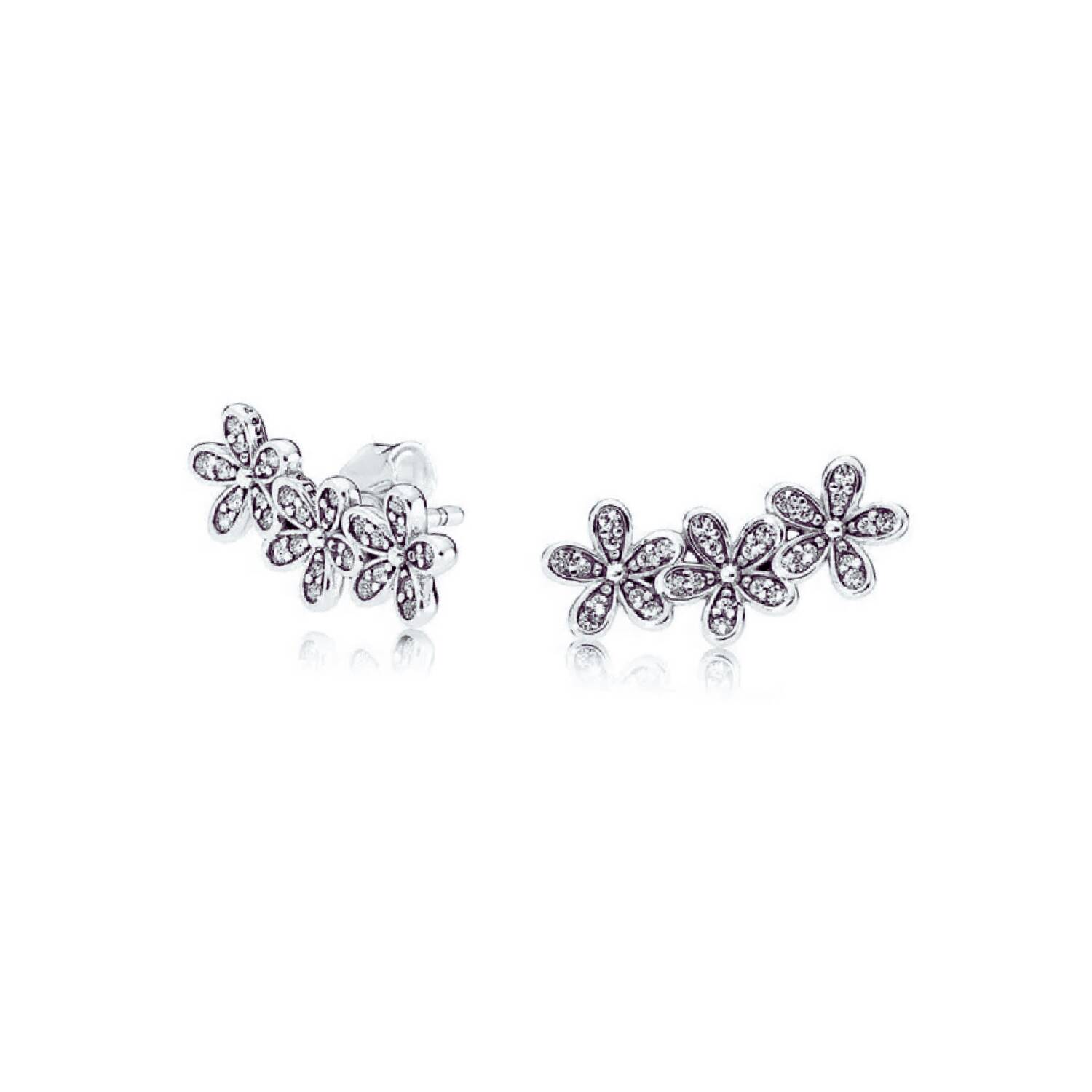 Aros Margaritas Resplandecientes En Plata 925