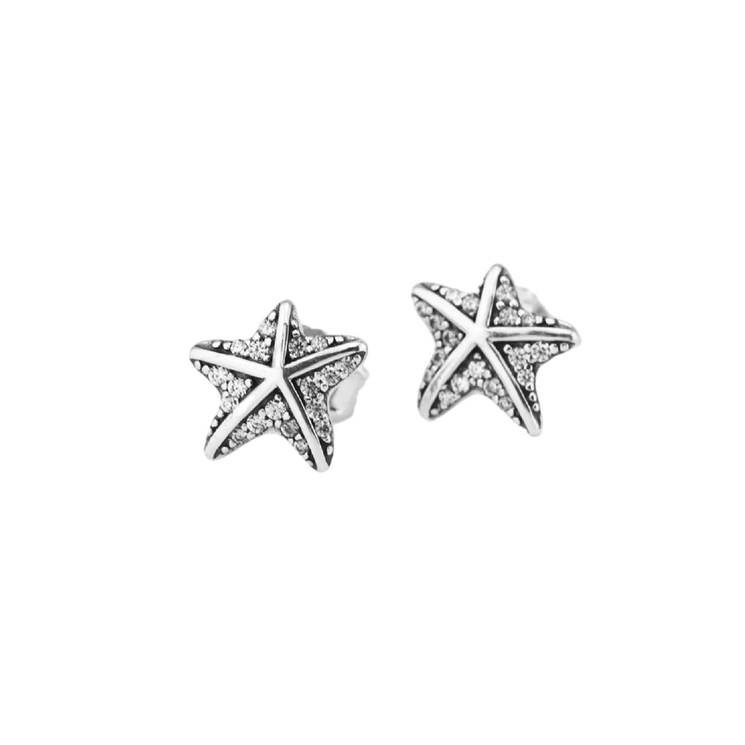 Aros Estrella de Mar con Circones En Plata 925 - Imagen 5