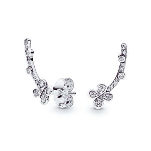 Aros Flor de Cuatro Pétalos y Circones En Plata 925