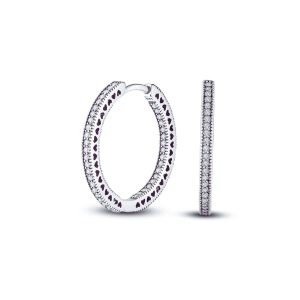 Aros Argolla con Circones Pavé En Plata 925