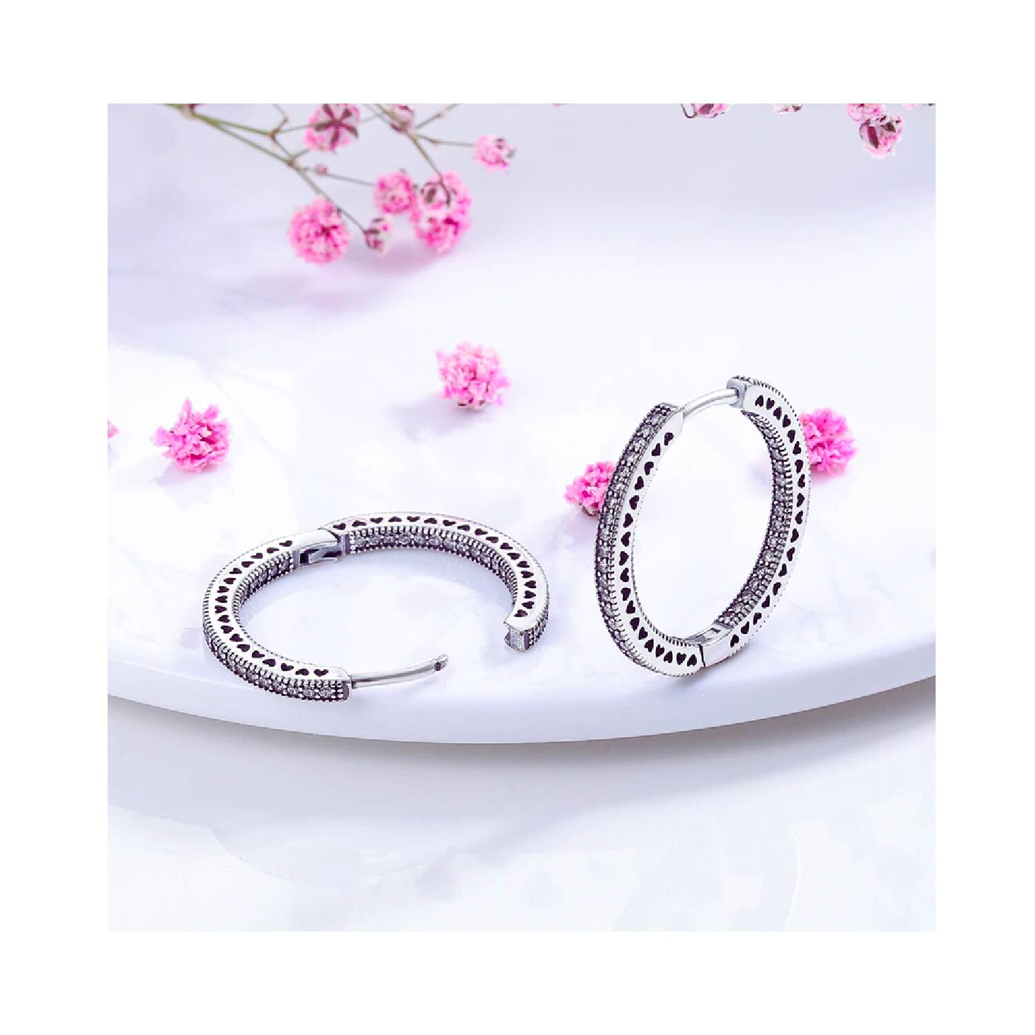 Aros Argolla con Circones Pavé En Plata 925 - Imagen 3