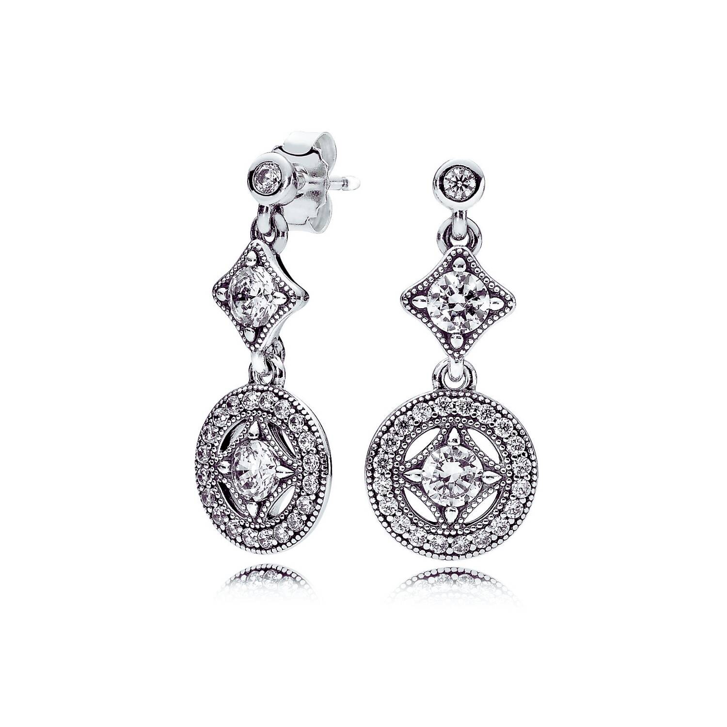 Aros Colgantes y Circones Brillantes En Plata 925