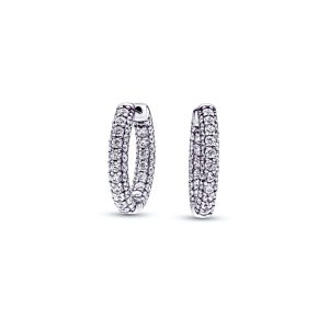 Aros Argolla con Circones Pavé 19mm. En Plata 925
