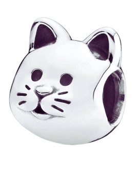 Charm Gatito Bigotes Largos En Plata 925