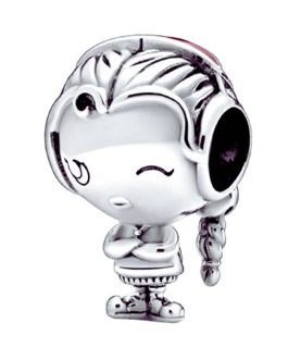 Charm Niña con Audífonos y Trenzas En Plata 925
