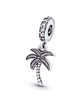 Charm Palmera Tropical y Circones En Plata 925