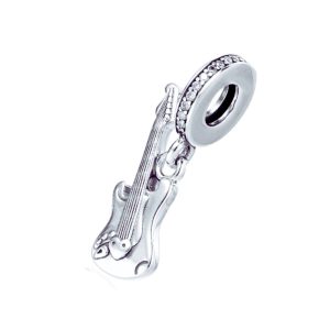 Charm Guitarra Eléctrica y Circones En Plata 925