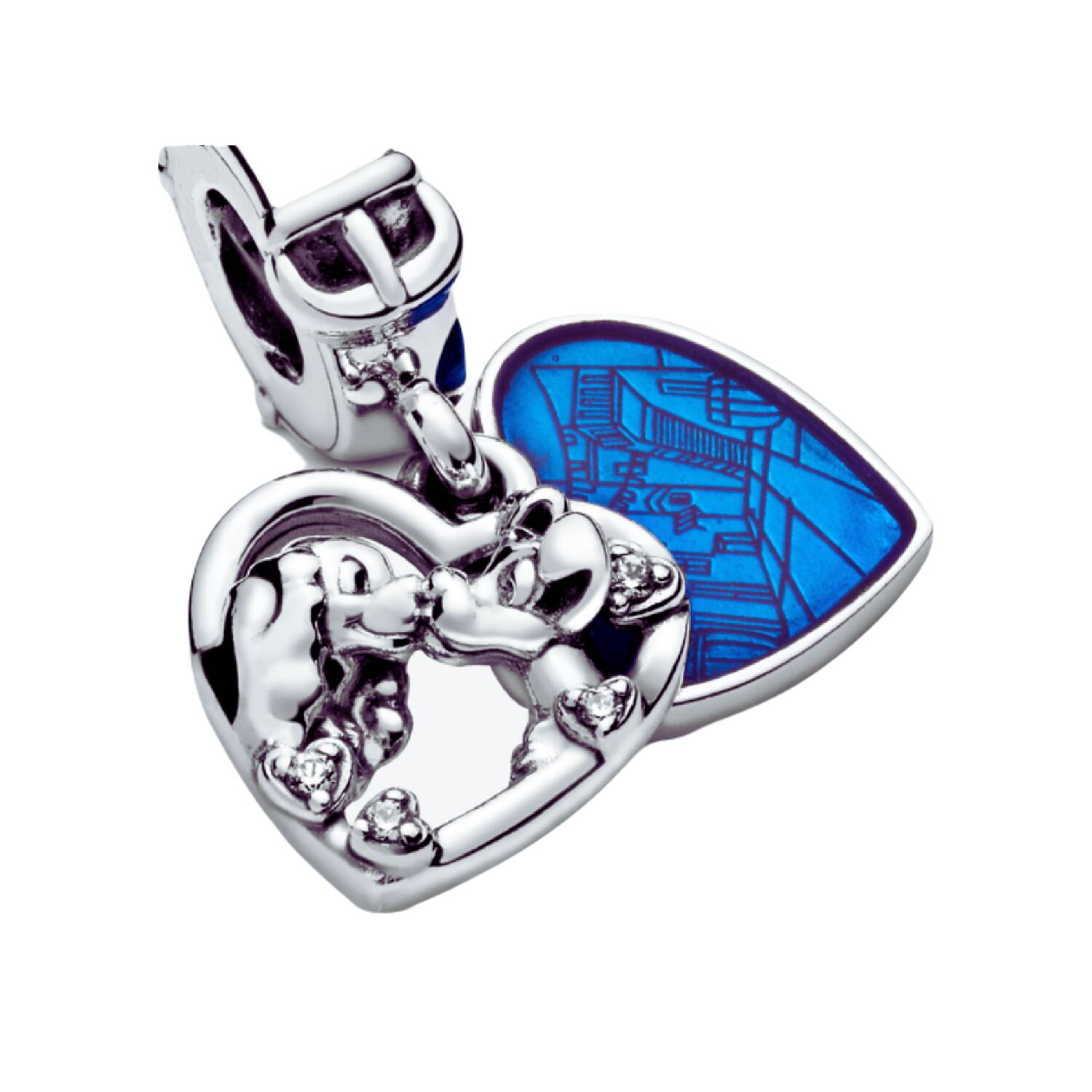 Charm Corazón La Dama y El Vagabundo En Plata 925 - Imagen 3