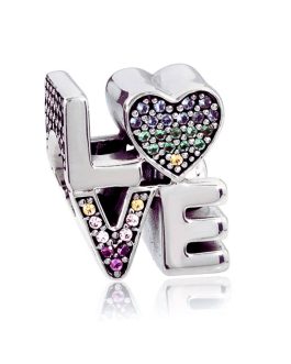 Charm Palabra Love (Amor) con Circones En Plata 925