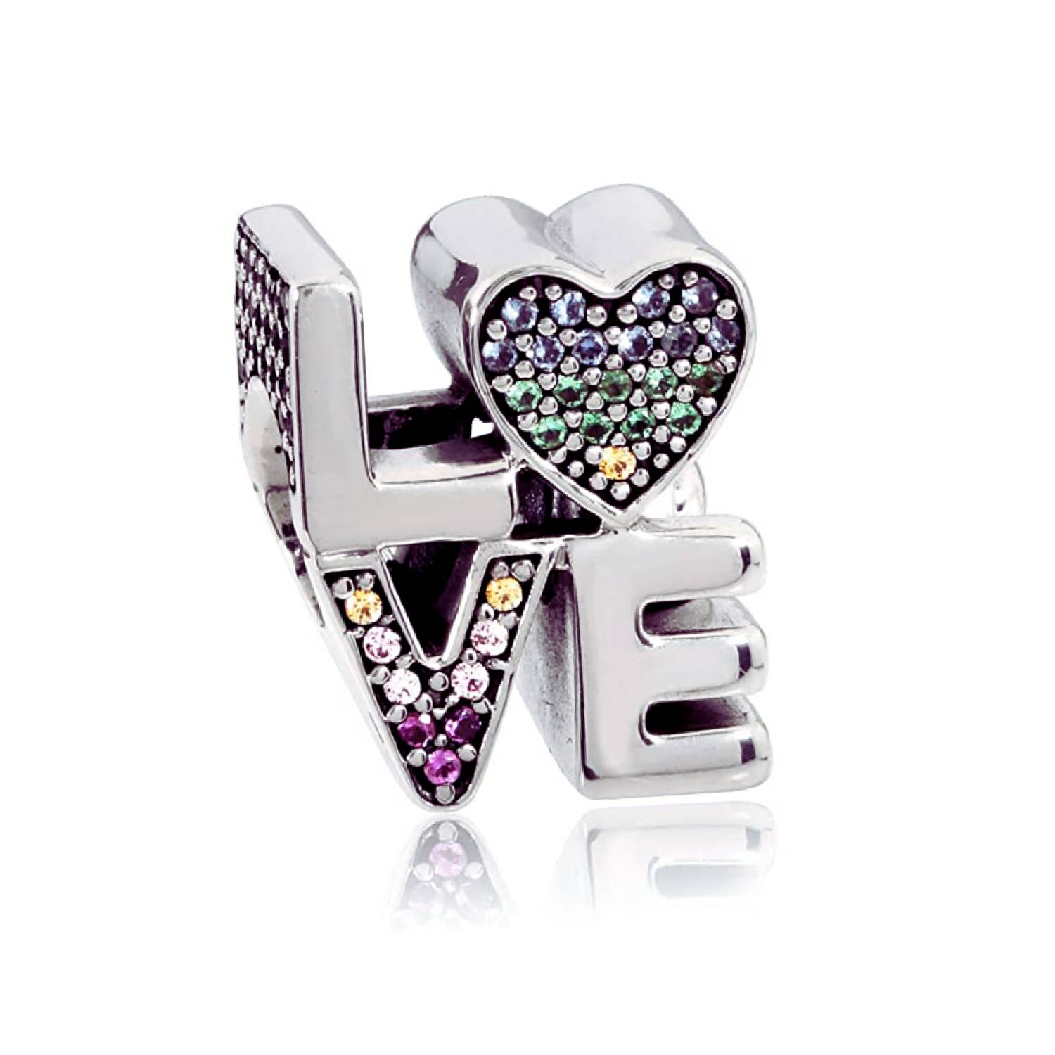 Charm Palabra Love (Amor) con Circones En Plata 925