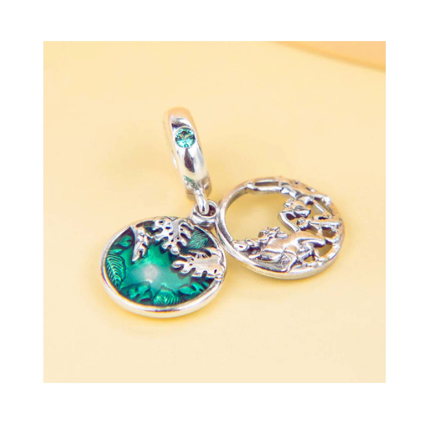 Charm Timón y Pumba Rey León En Plata 925 - Imagen 3