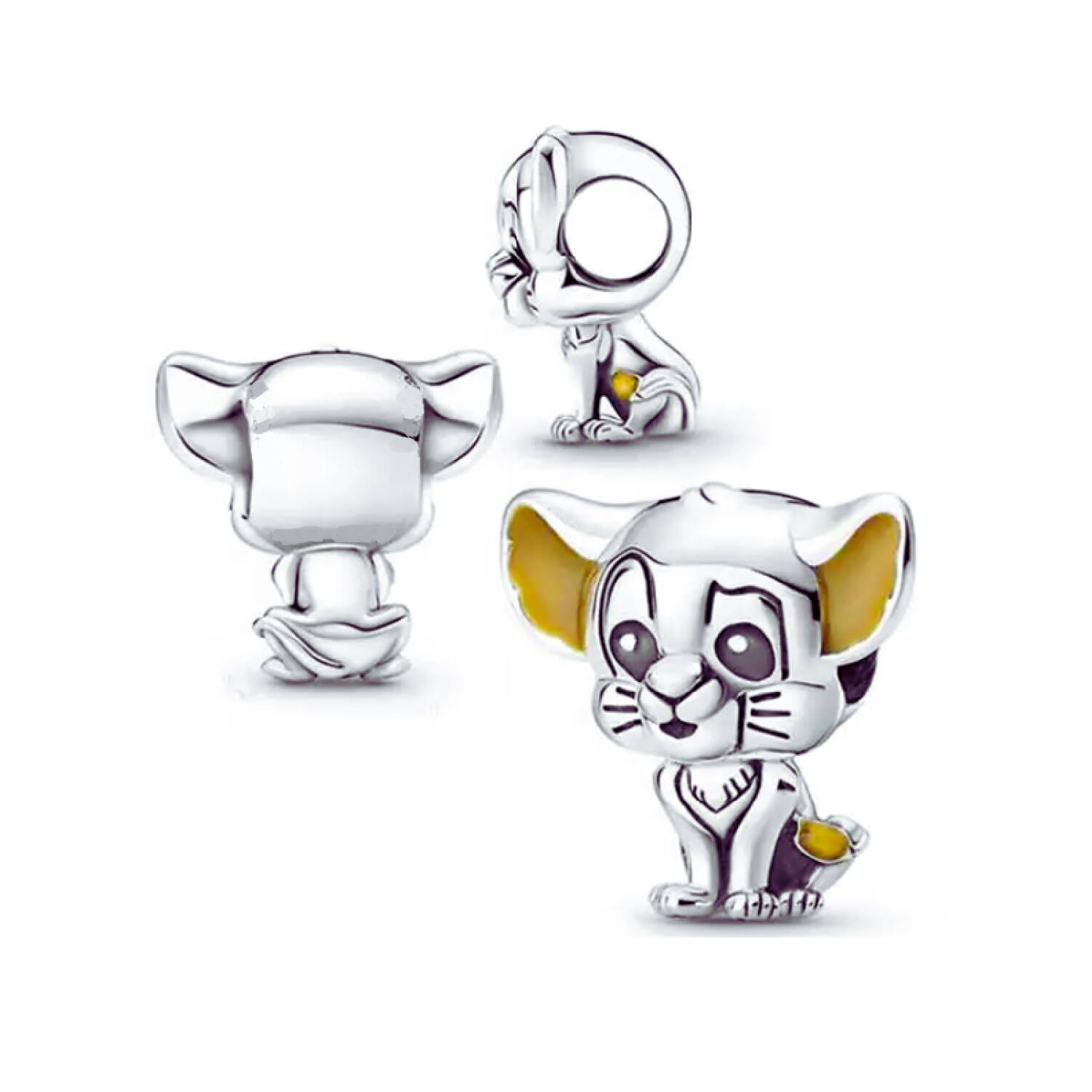 Charm Simba Pequeño Rey León En Plata 925 - Imagen 3
