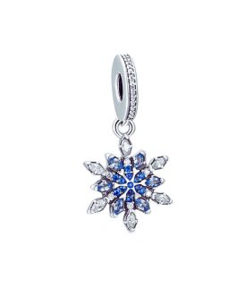 Charm Copo de Nieve con Circones En Plata 925