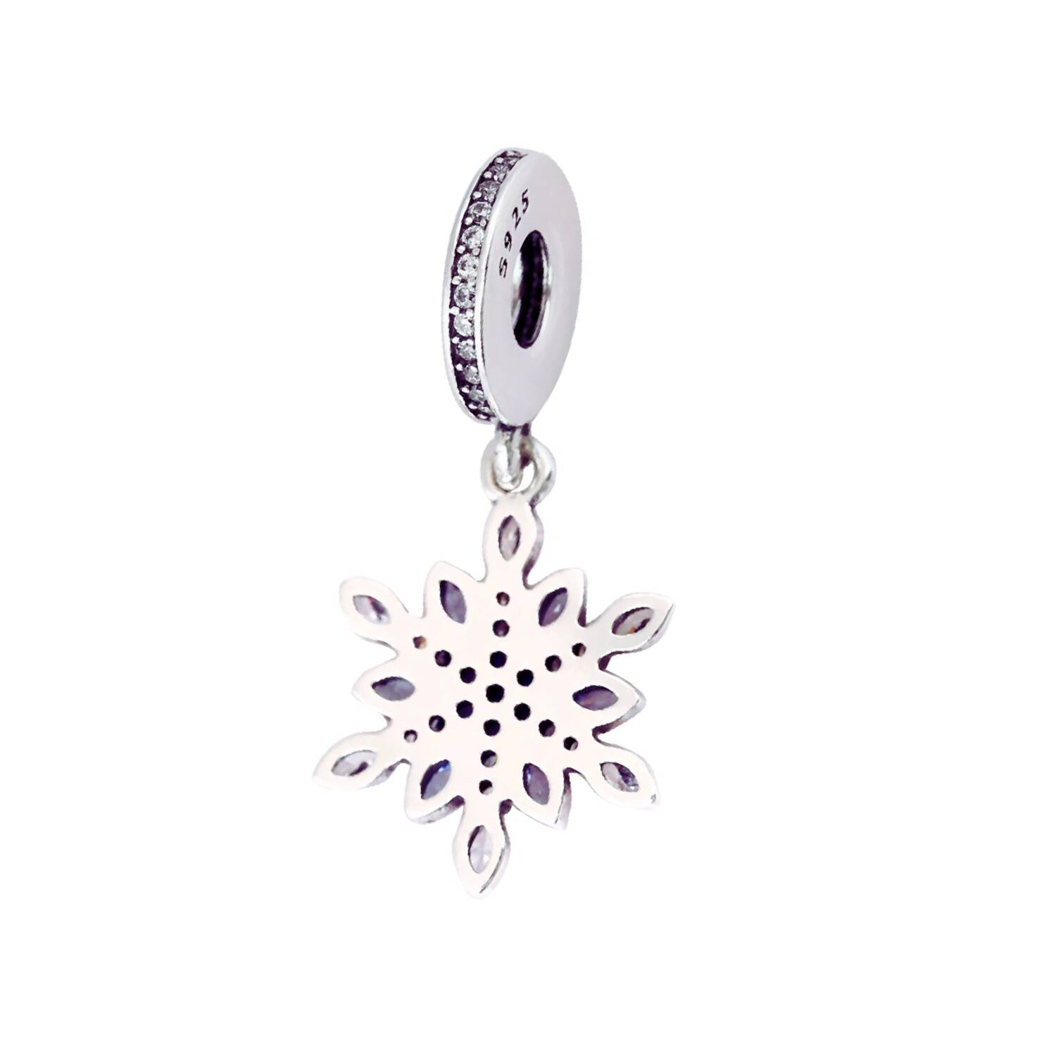 Charm Copo de Nieve con Circones En Plata 925 - Imagen 3