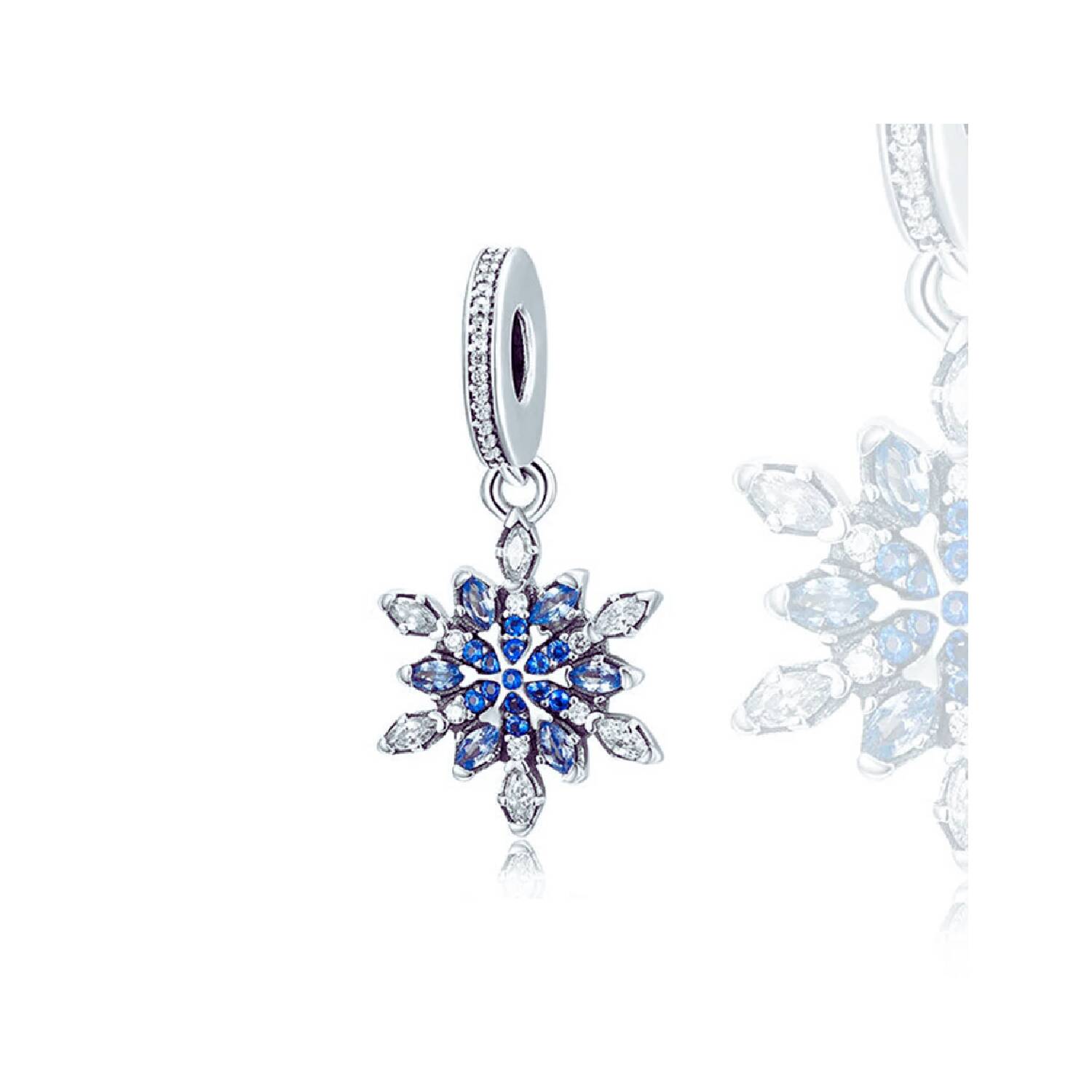 Charm Copo de Nieve con Circones En Plata 925 - Imagen 4