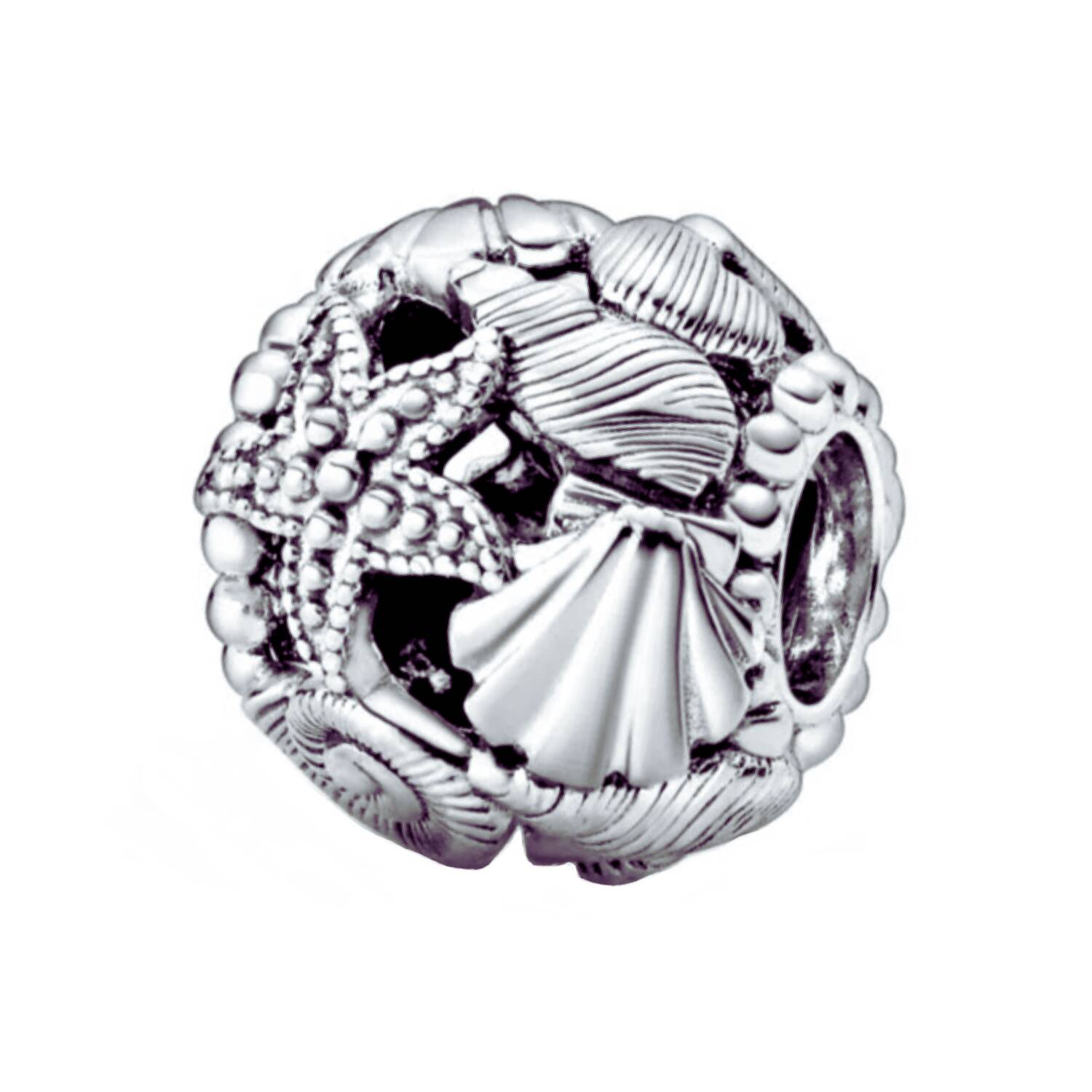 Charm Conchitas y Estrella de Mar En Plata 925