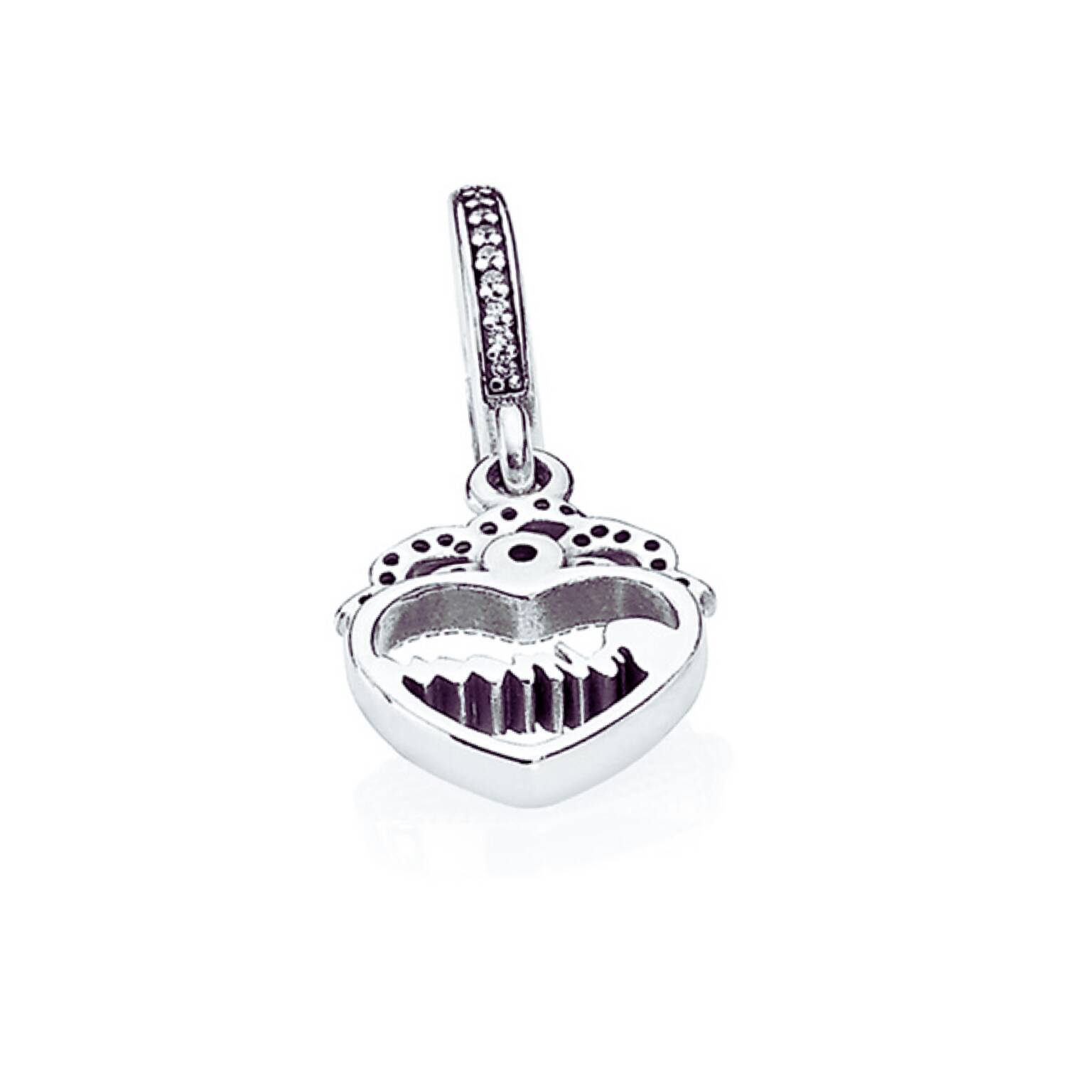 Charm Corazón de Princesa y Circones En Plata 925 - Imagen 2