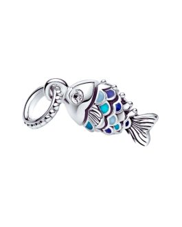 Charm Pez con Escamas Coloridas En Plata 925
