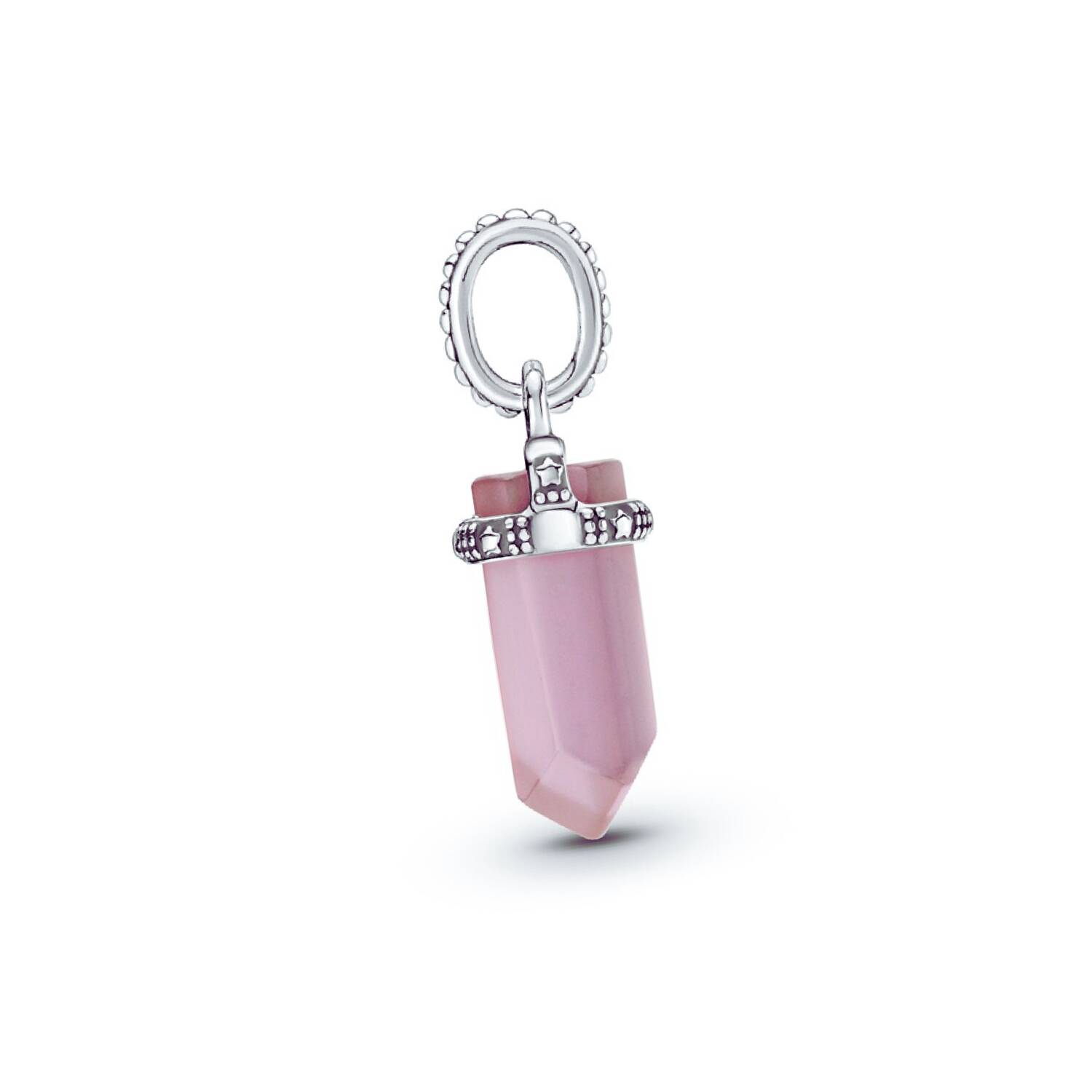 Charm Colgante Cristal Cuarzo Rosado En Plata 925 - Imagen 3