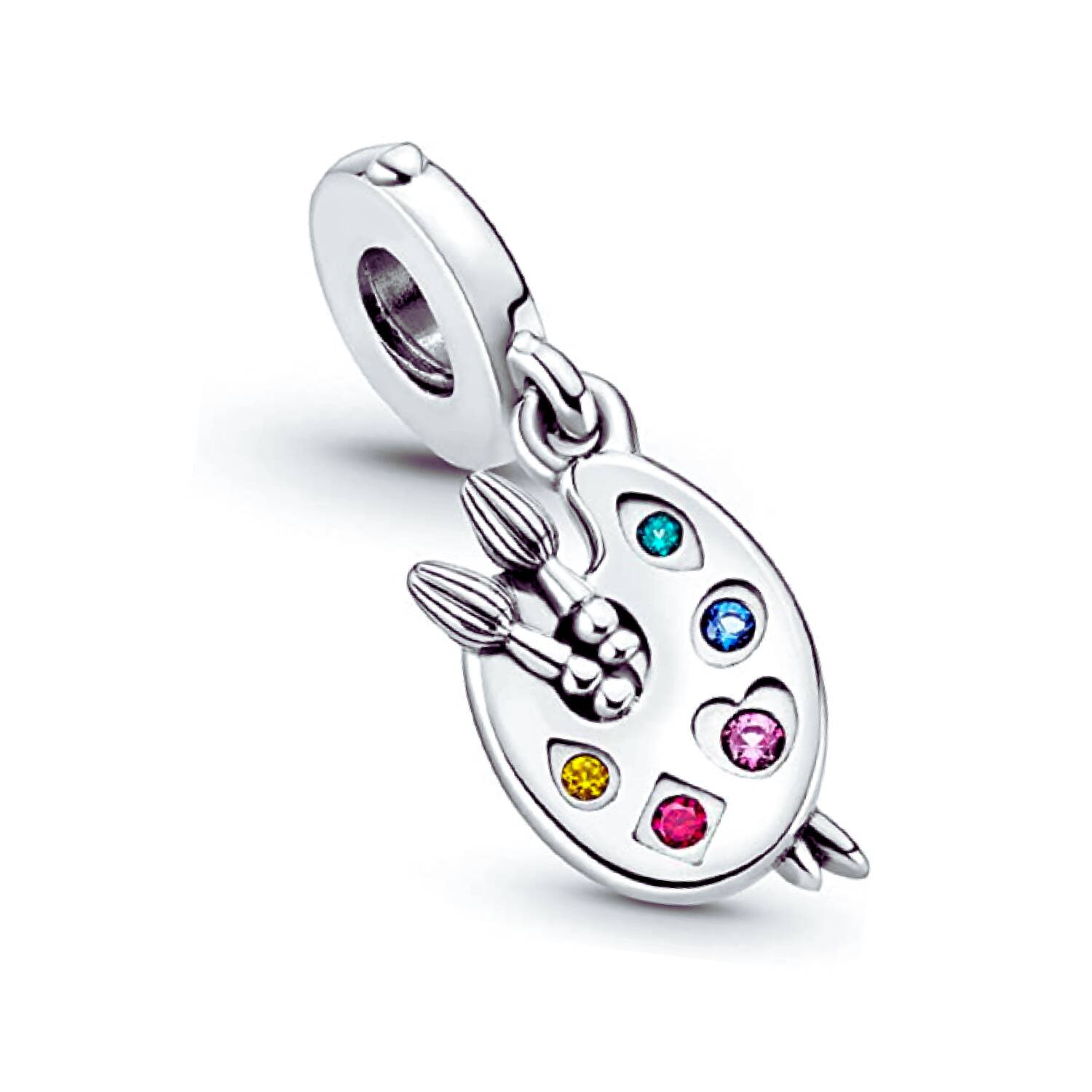 Charm Acuarela y Pinceles de Artista En Plata 925 - Imagen 4
