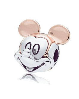 Charm Mickey Sonriente con Orejas Doradas En Plata 925