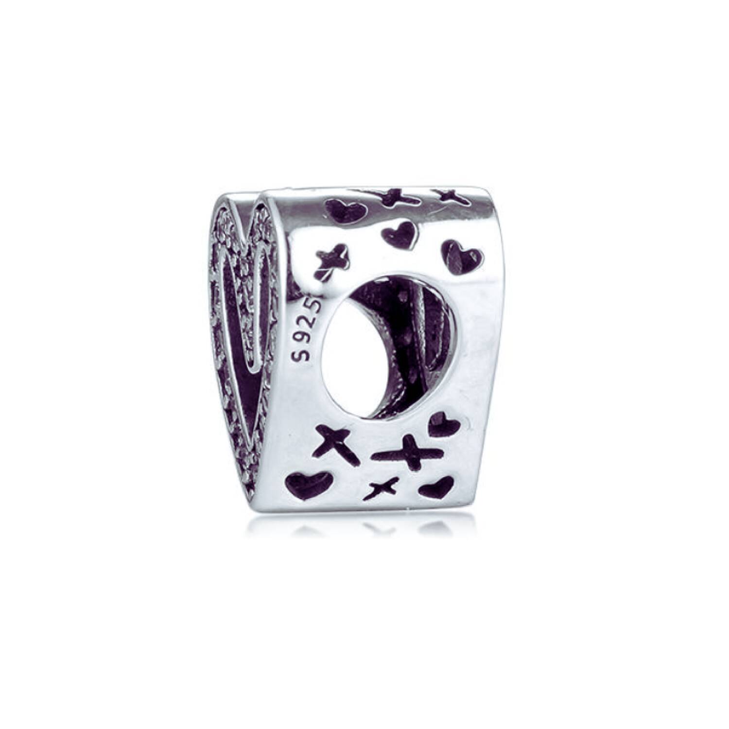 Charm Corazón Irregular y Circones En Plata 925 - Imagen 3