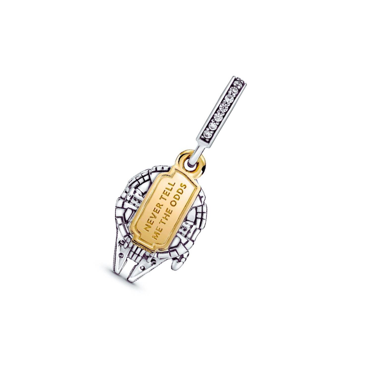 Charm Star Wars Halcón Milenario Logo Dorado En Plata 925 - Imagen 4