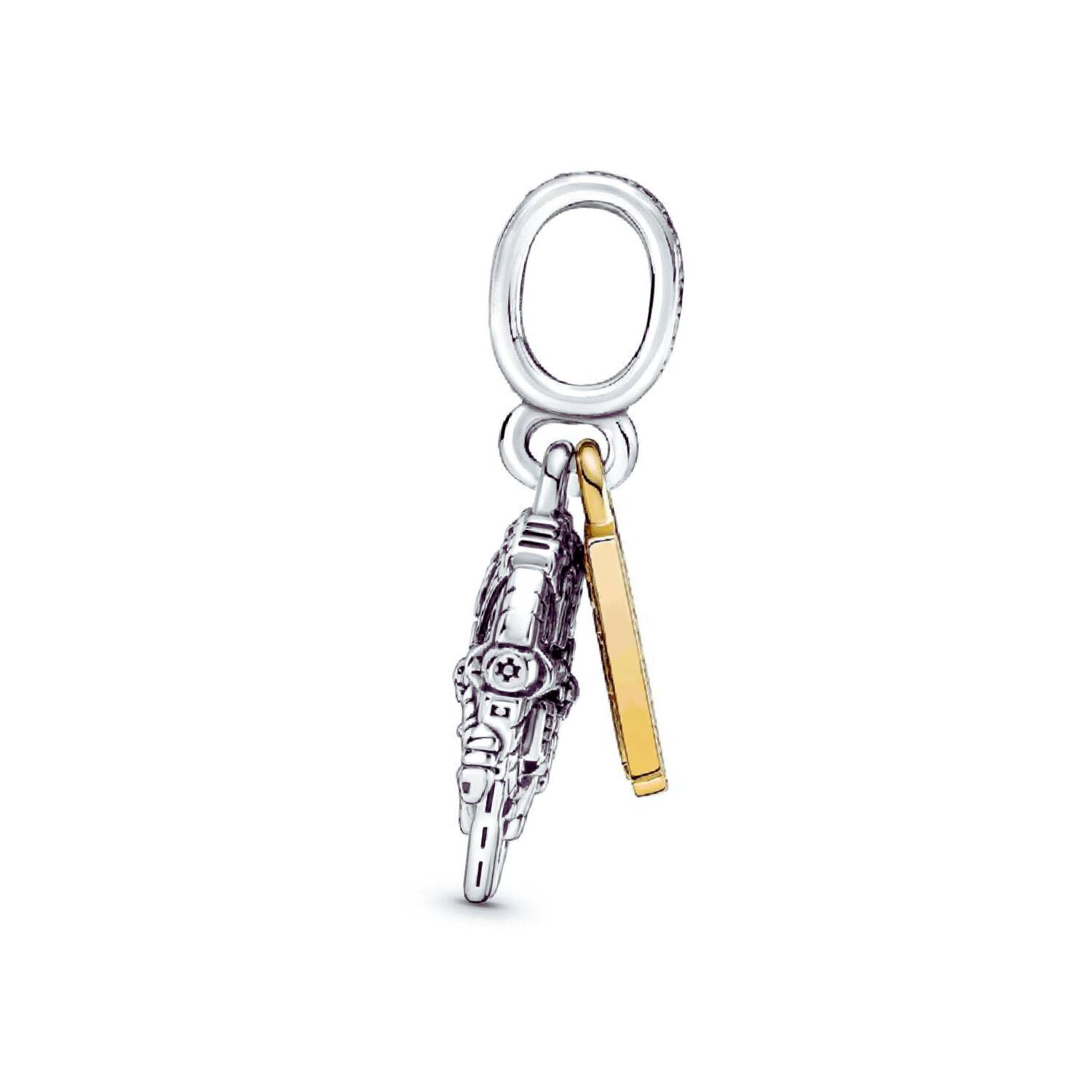 Charm Star Wars Halcón Milenario Logo Dorado En Plata 925 - Imagen 3
