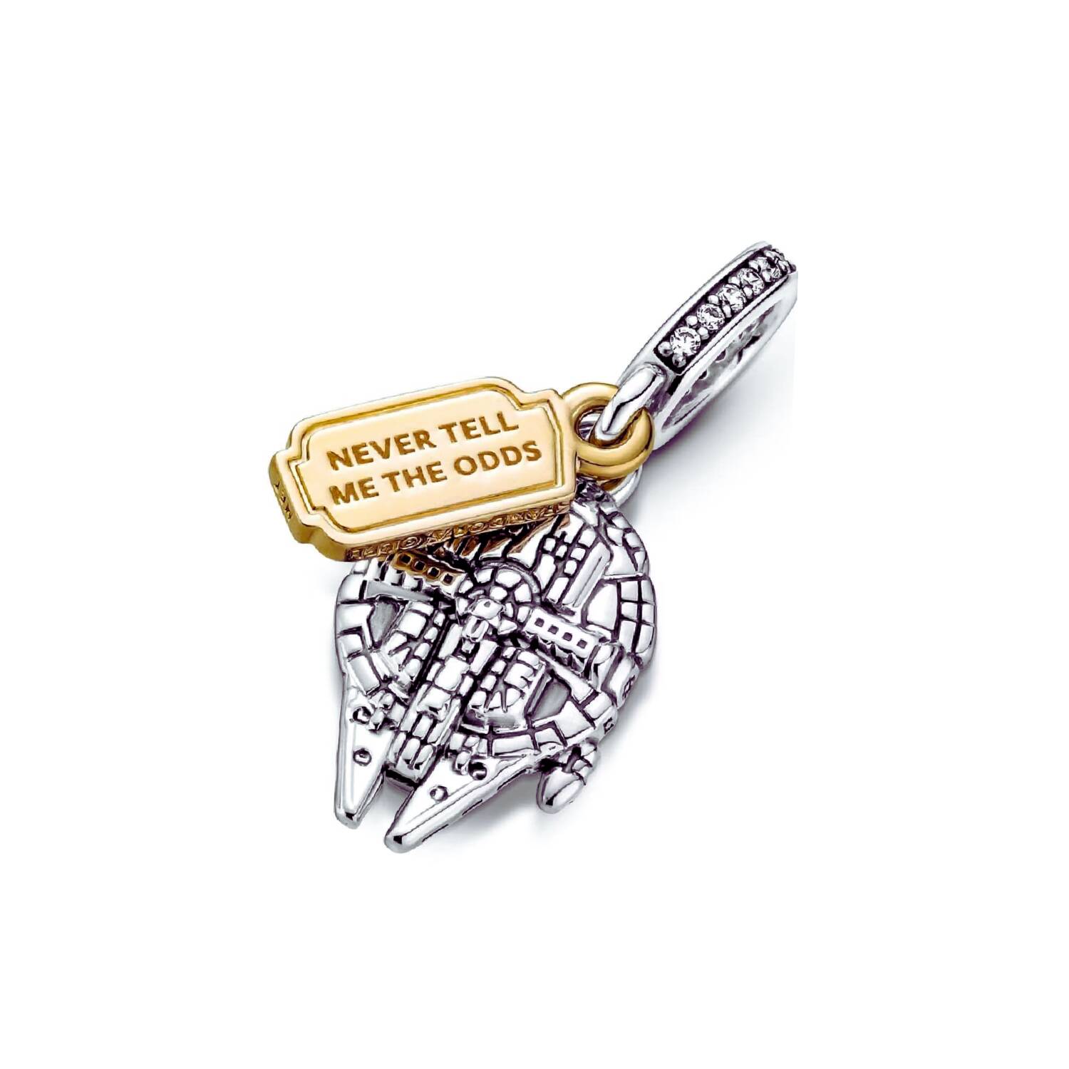 Charm Star Wars Halcón Milenario Logo Dorado En Plata 925 - Imagen 2