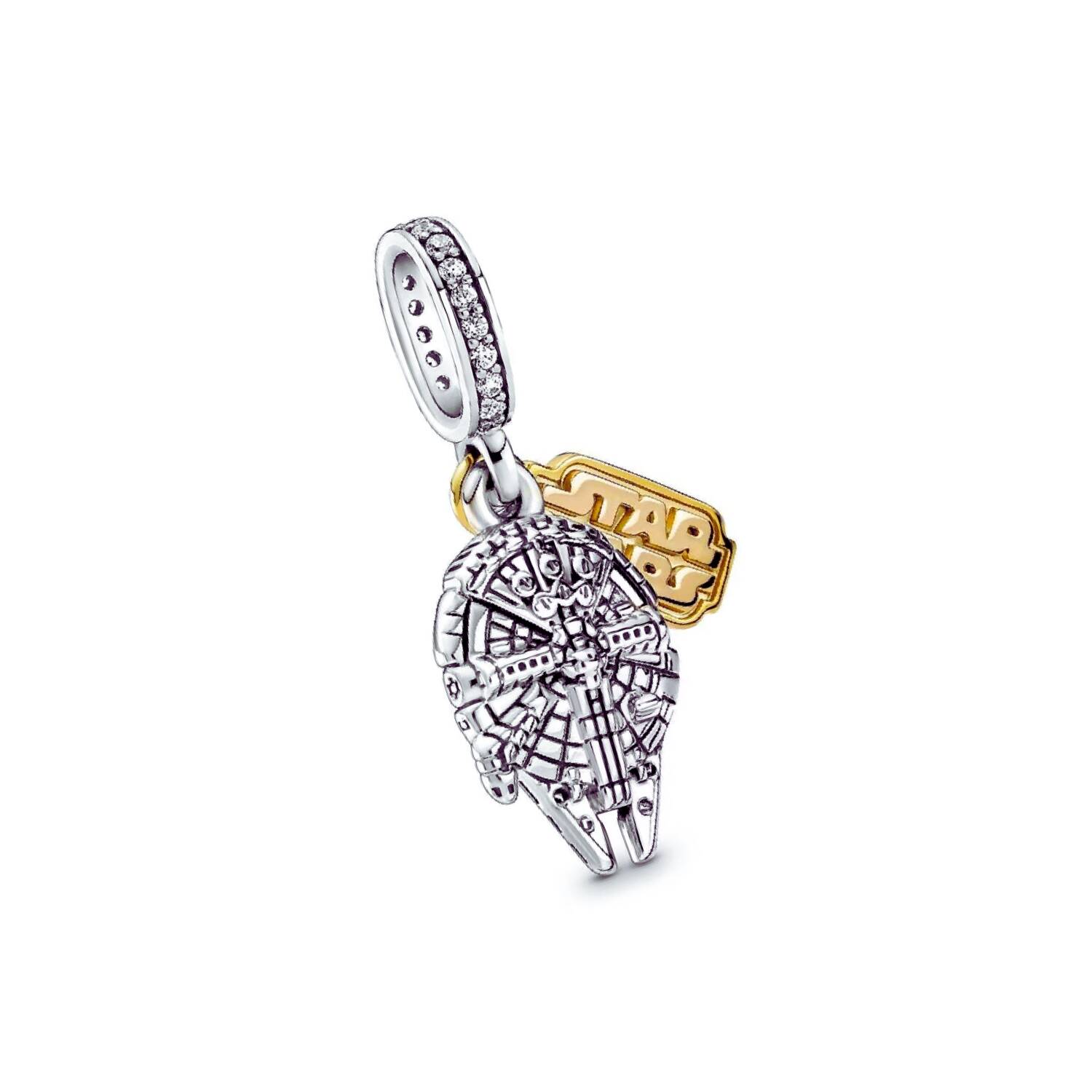 Charm Star Wars Halcón Milenario Logo Dorado En Plata 925