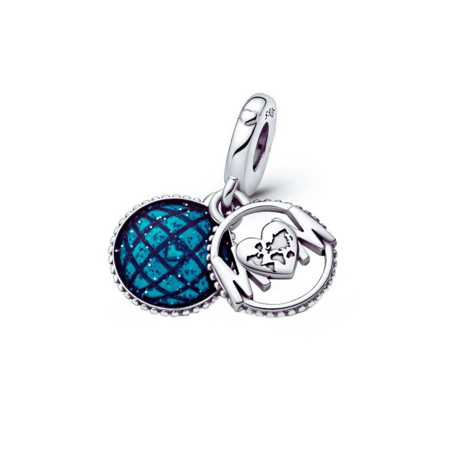 Charm Amor a Mamá (MOM) En Plata 925 - Imagen 3