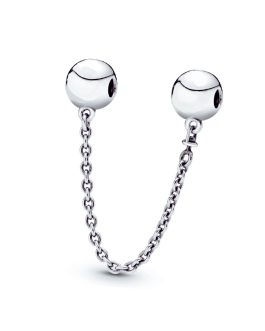 Charm Cadena de Seguridad Bolas Brillantes En Plata 925