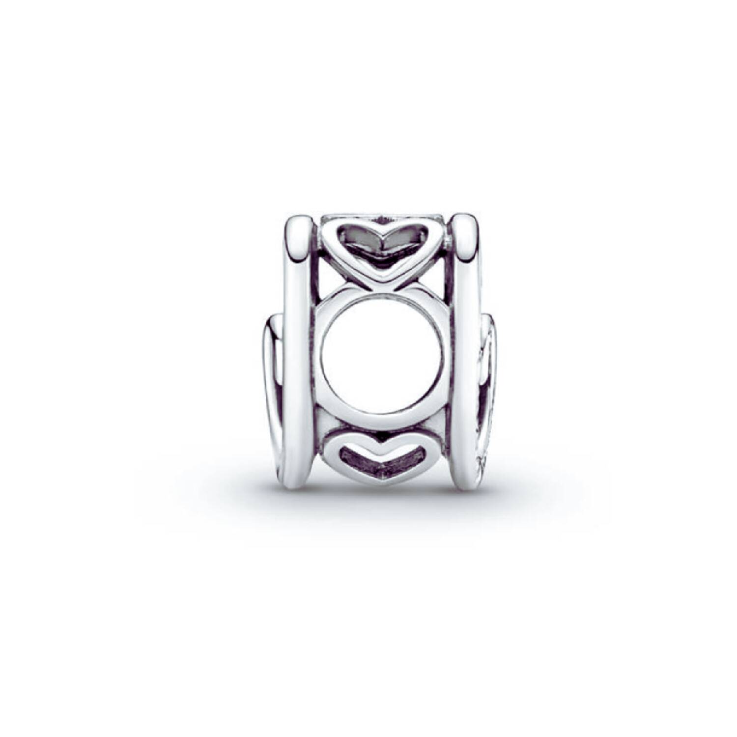 Charm Corazones Infinitos para Mamá ("Mom") En Plata 925 - Imagen 2