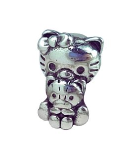 Charm Hello Kitty y Mascota En Plata 925