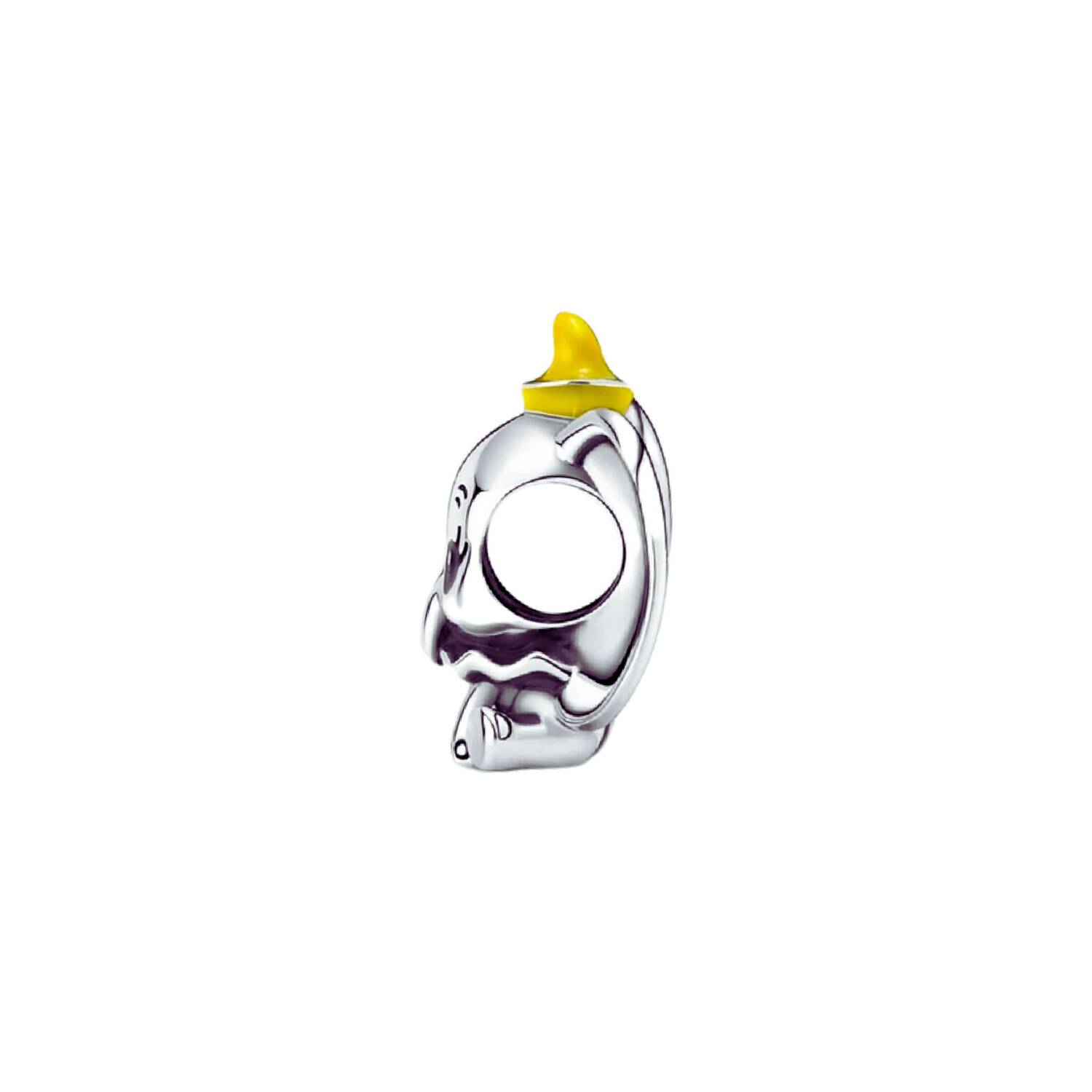 Charm Elefante Dumbo con Gorrito Amarillo En Plata 925 - Imagen 3