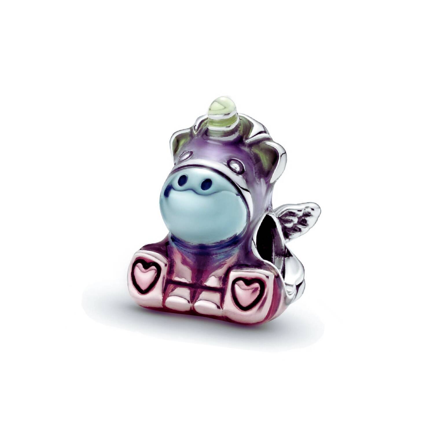 Charm Unicornio Tierno y Colorido En Plata 925