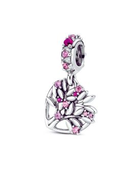 Charm Corazón y Árbol de Vida con Circones En Plata 925
