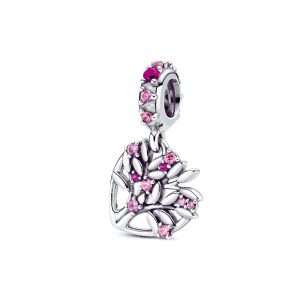 Charm Corazón y Árbol de Vida con Circones En Plata 925
