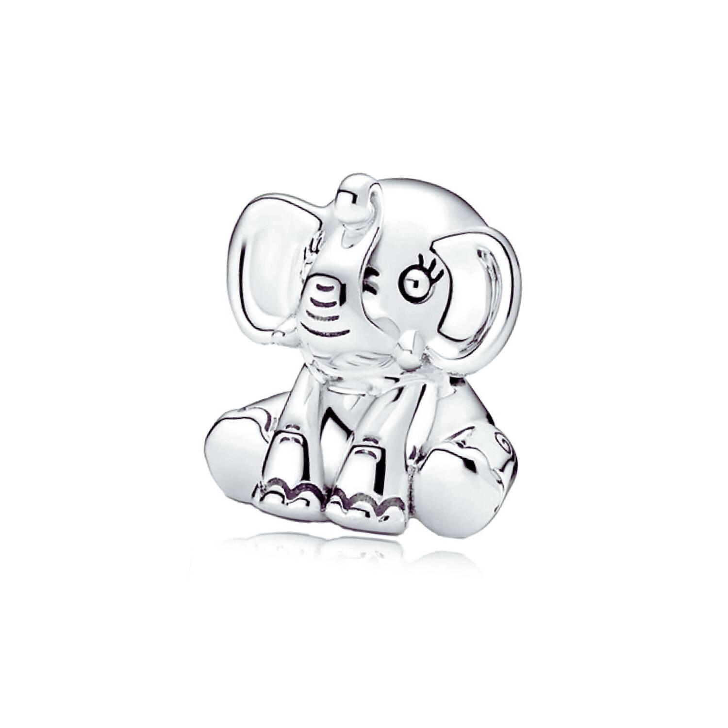 Charm Elefante Bebé de la Suerte En Plata 925