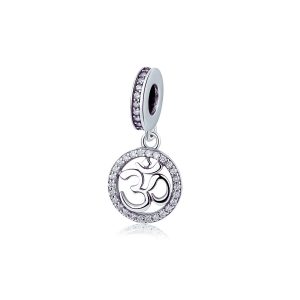 Charm Símbolo Mantra OM Meditación En Plata 925