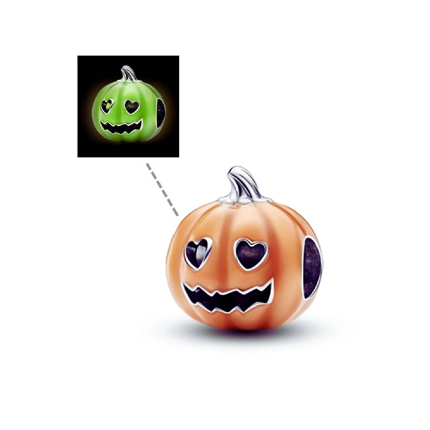 Charm Calabaza de Halloween En Plata 925 - Imagen 3