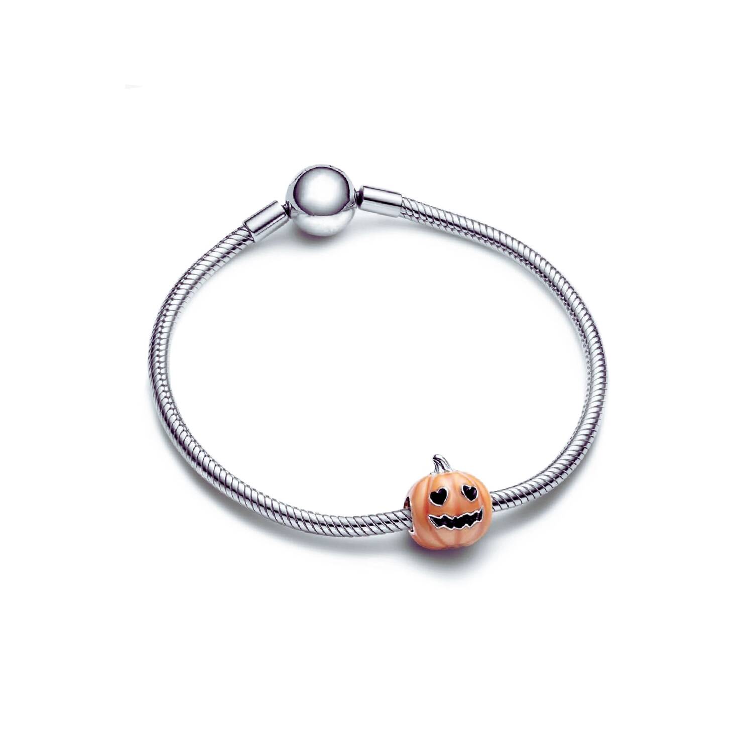 Charm Calabaza de Halloween En Plata 925 - Imagen 2
