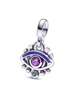 Charm Medallón Mini Ojo de Protección En Plata 925