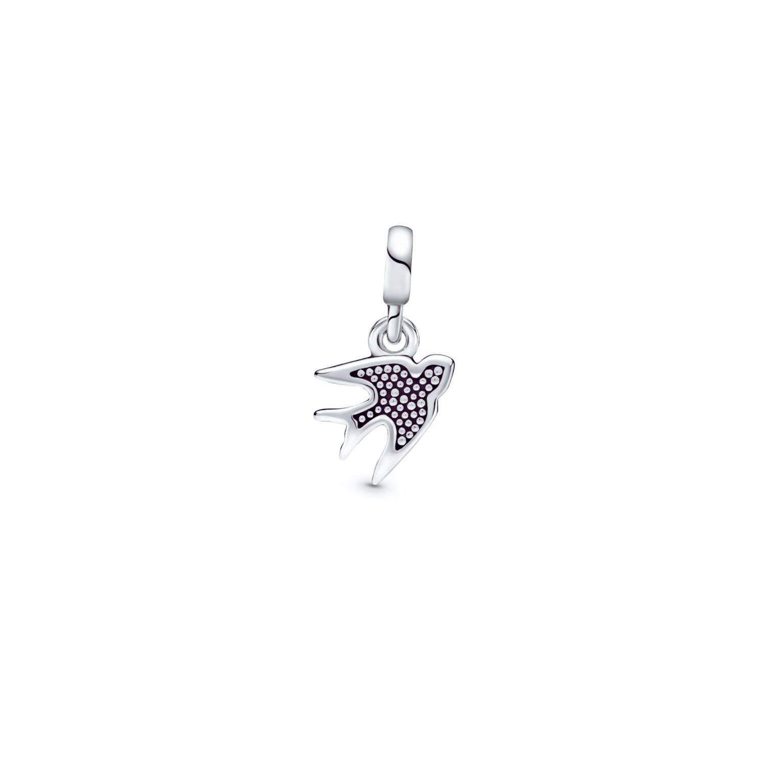 Charm Mini Ave Golondrina con Circones En Plata 925 - Imagen 2